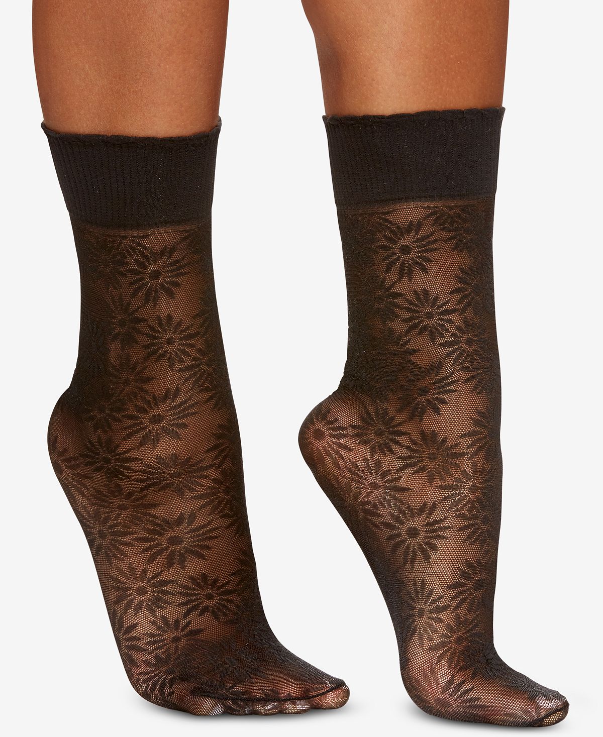 Berkshire Wo Daisy Floral Anklet Socks 5119 Black