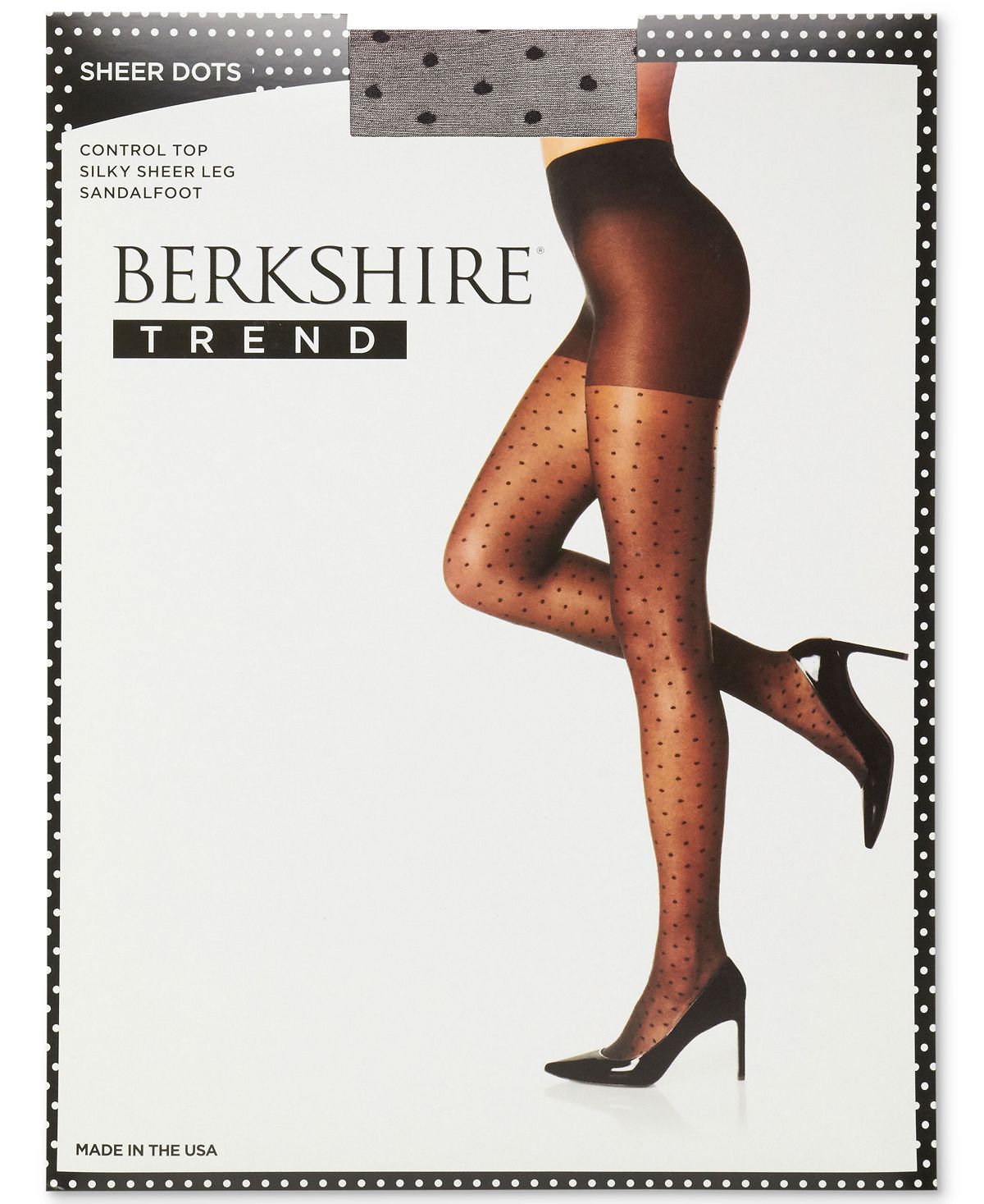 Berkshire Wo Sheer Dots Pantyhose 8012 Fantasy Black- Nude 03