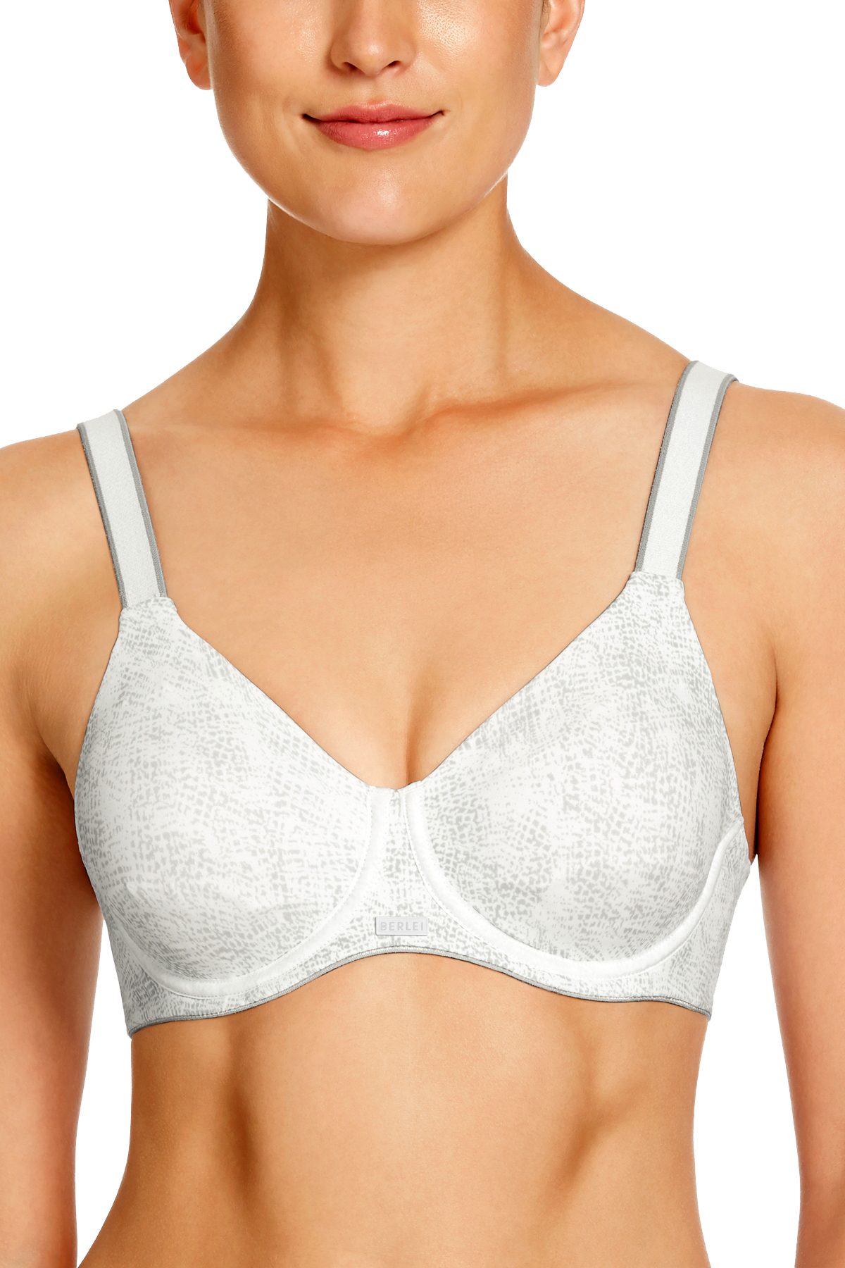 Berlei White/Grey High-Performance Smooth-Styling Sports Bra