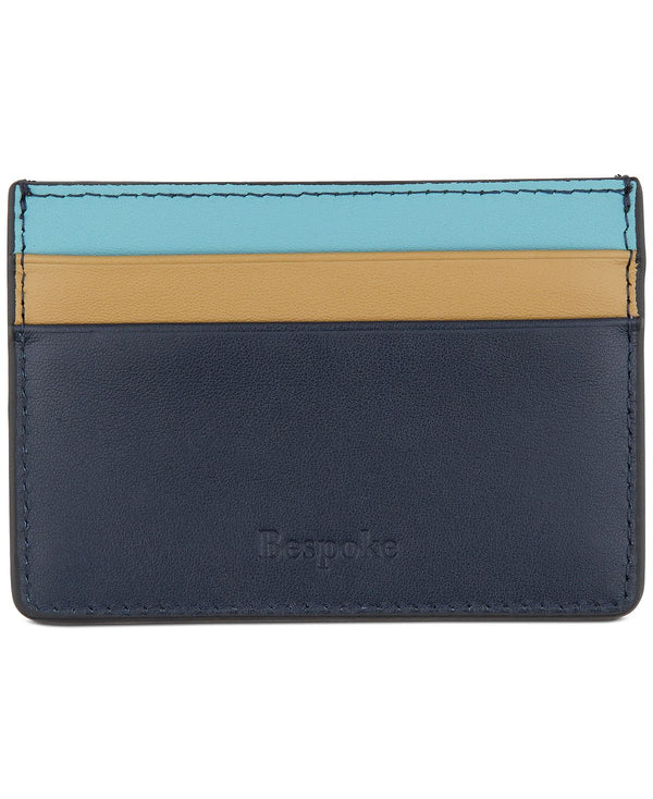 Bespoke Colorblocked Nappa Leather Card Case Blue