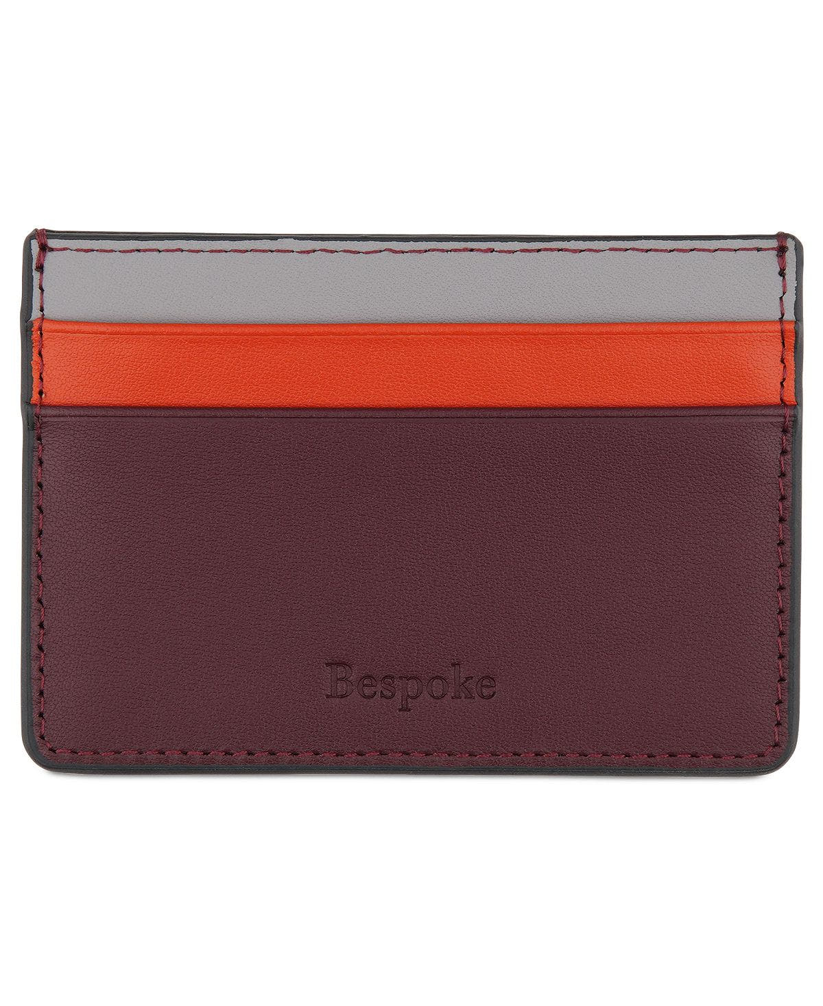 Bespoke Colorblocked Nappa Leather Card Case Chocolate