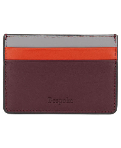Bespoke Colorblocked Nappa Leather Card Case Chocolate