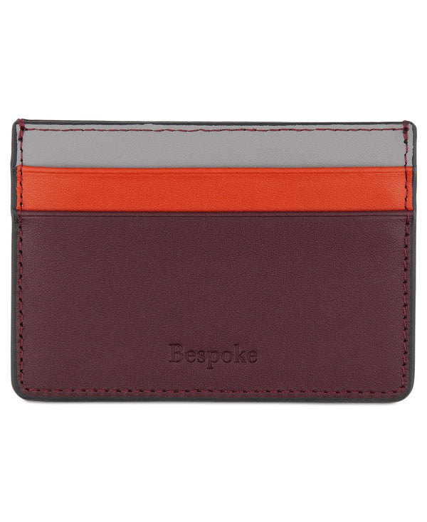 Bespoke Colorblocked Nappa Leather Card Case Chocolate
