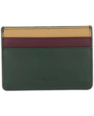 Bespoke Colorblocked Nappa Leather Card Case Dark Green