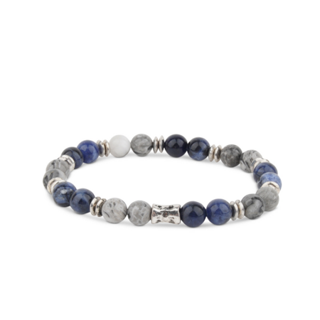 Bespoke MENS BLACK TIGER STONE BRACEL NAVY