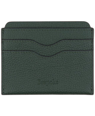 Bespoke Pebble Leather Card Case Dark Green