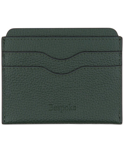 Bespoke Pebble Leather Card Case Dark Green
