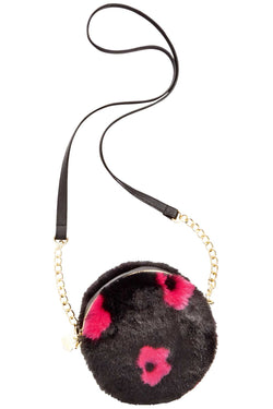 Betsey Johnson Black/Fuschia Canteen Crossbody Bag thumbnail 1