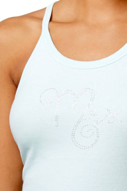 Betsey Johnson Blue Rib/Lace MRS Bridal Tank Top thumbnail 3