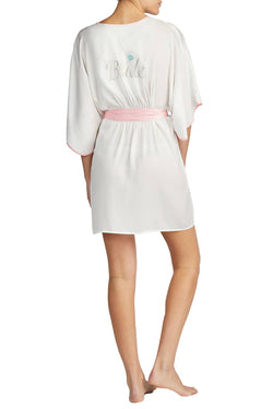 Betsey Johnson Cream-White Satin Bridal Robe thumbnail 4