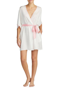 Betsey Johnson Cream-White Satin Bridal Robe thumbnail 3