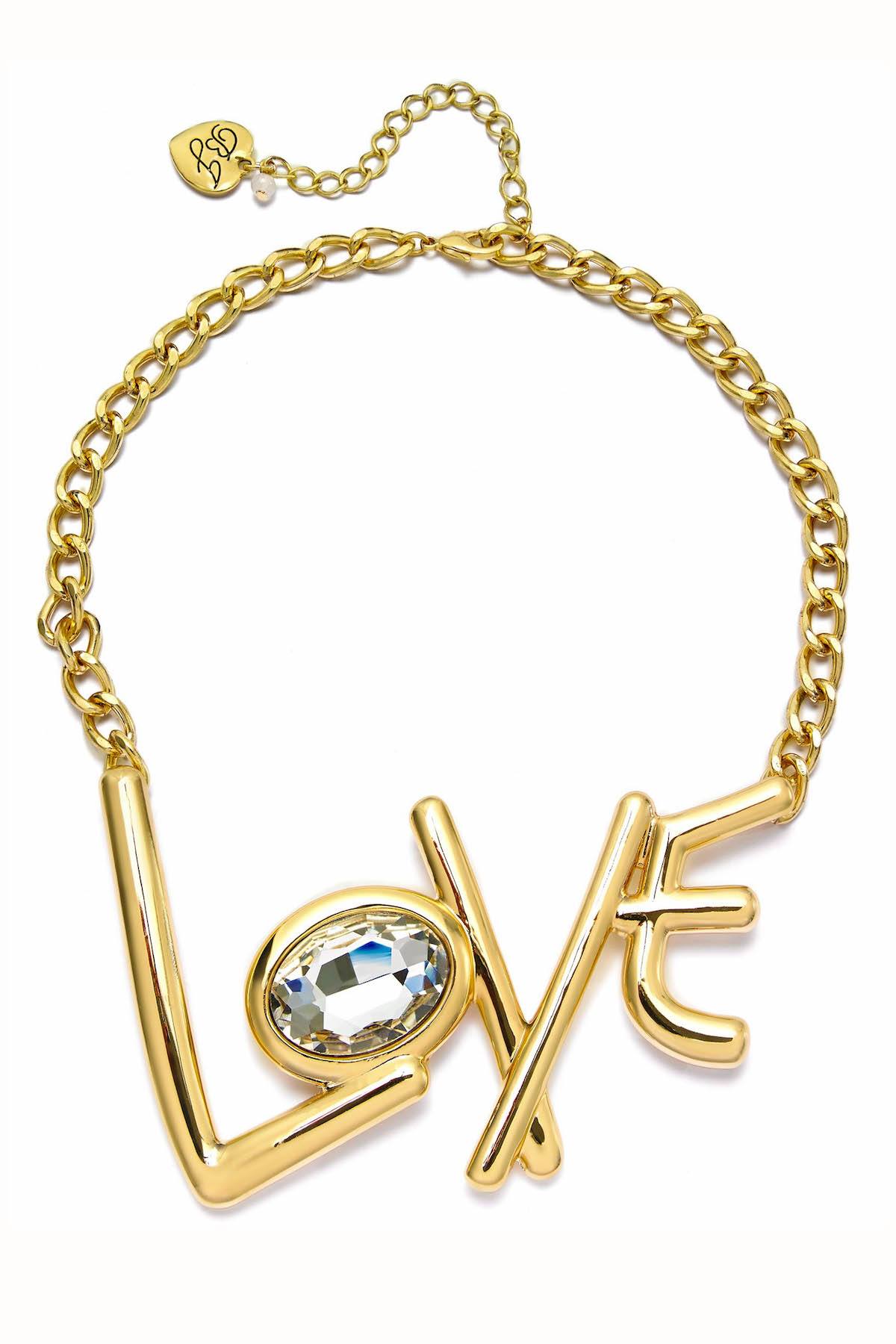Betsey Johnson Gold Love Necklace