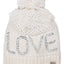 Betsey Johnson Ivory Knit Love Beanie