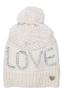 Betsey Johnson Ivory Knit Love Beanie thumbnail 2