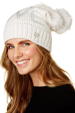 Betsey Johnson Ivory Knit Love Beanie thumbnail 1