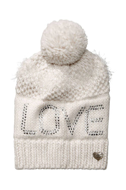 Betsey Johnson Ivory Knit Love Beanie thumbnail 3