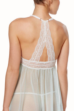 Betsey Johnson Light-Blue Eyelet-Mesh/Lace-Trim Babydoll thumbnail 2