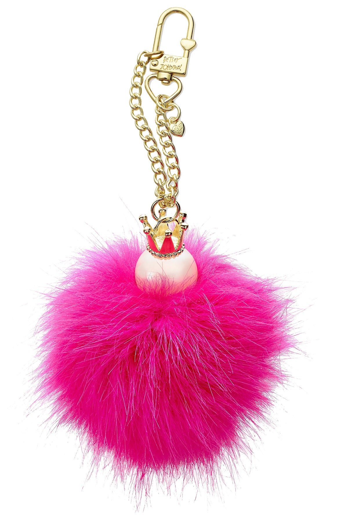 Betsey Johnson Pink Crown Pom Pom Handbag Clip