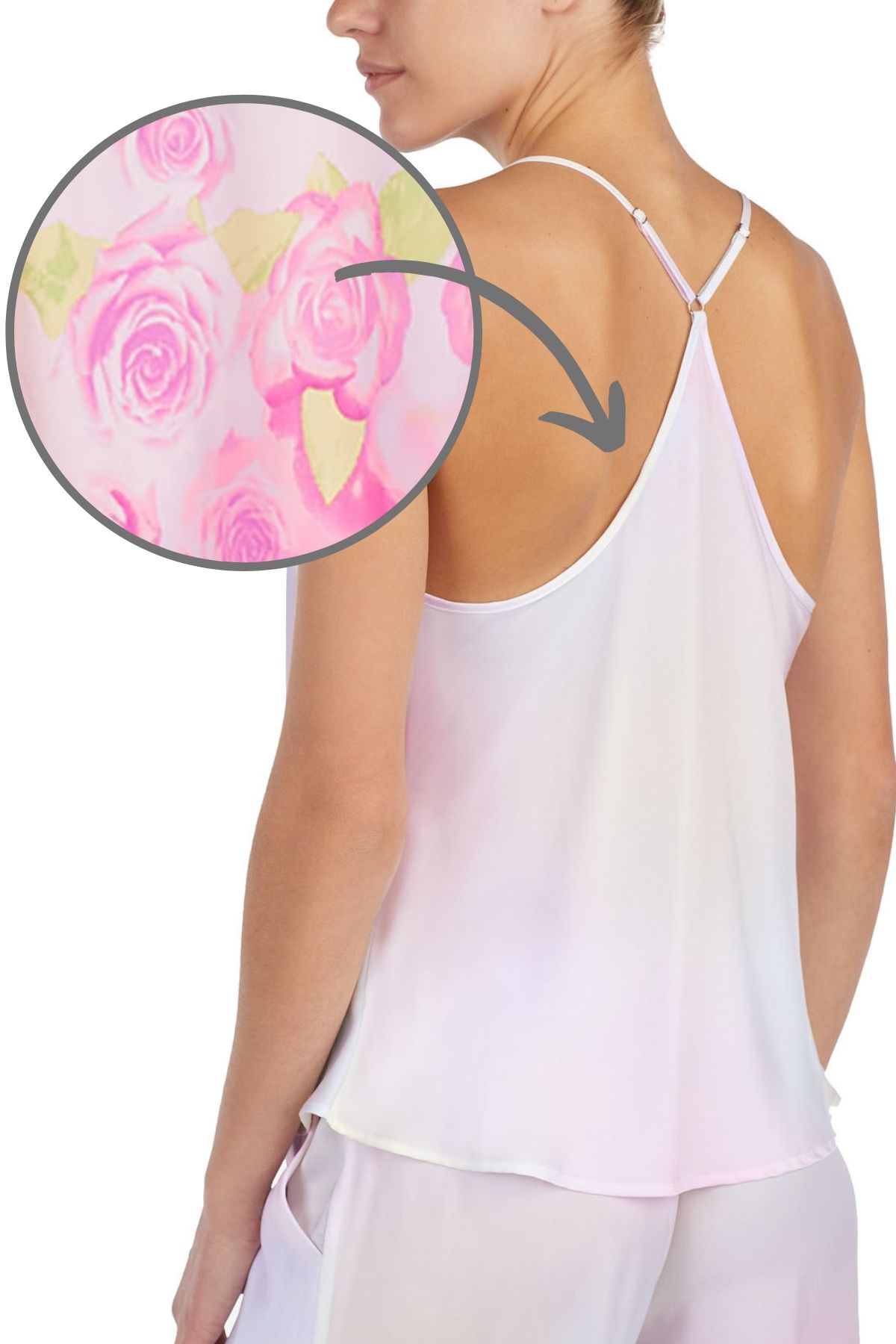 Betsey Johnson Pink Washed-Satin Floral Embroidered Cami