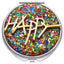 Betsey Johnson Xox Trolls Rainbow-Glitter Happy Compact Mirror