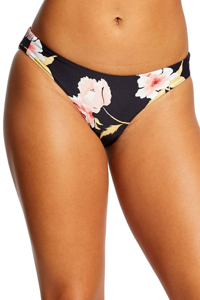 Billabong Black Floral Dawn Lowrider Bikini Bottom