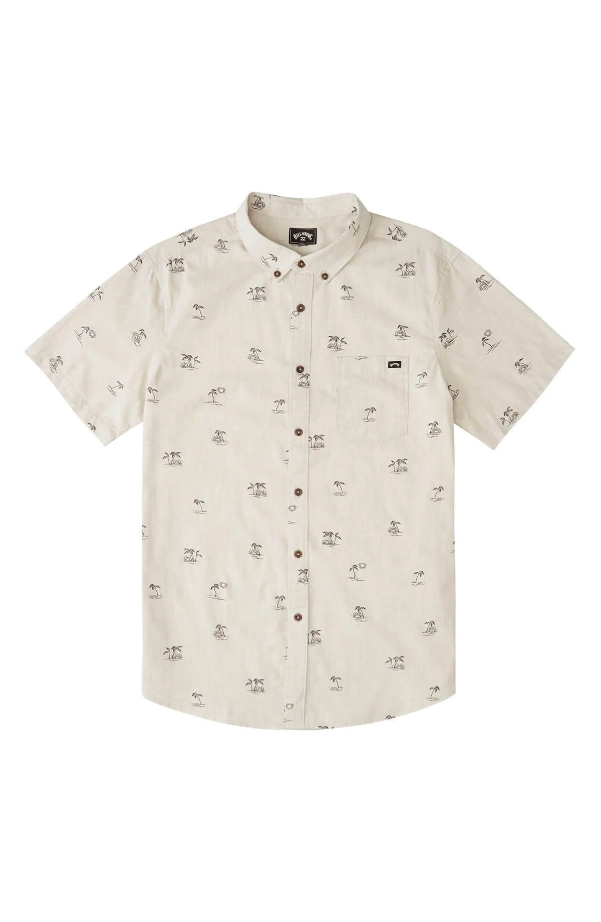 Billabong Sundays Slim Fit Short Sleeve Button-Up Shirt, Size Medium in Chino at Nordstrom