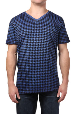 Black Hearts Brigade Navy Houndstooth Tee thumbnail 1