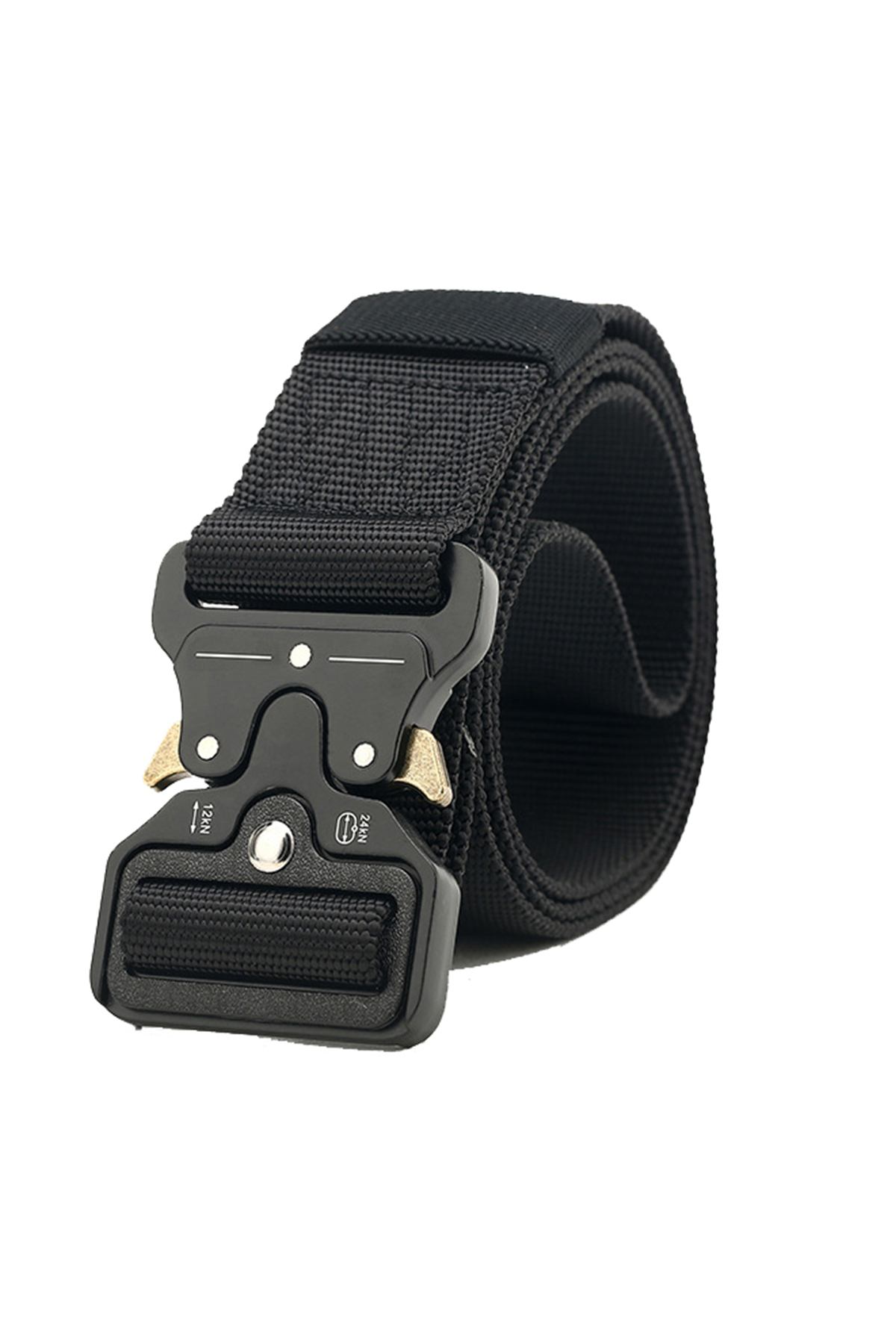 Black Military Style Tactical Belt Nylon Belt with Heavy-Duty Quick-Release Metal Buckle