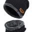 Black Ultra-Soft 2Pc Fleece-Lined Beanie/Neck Warmer