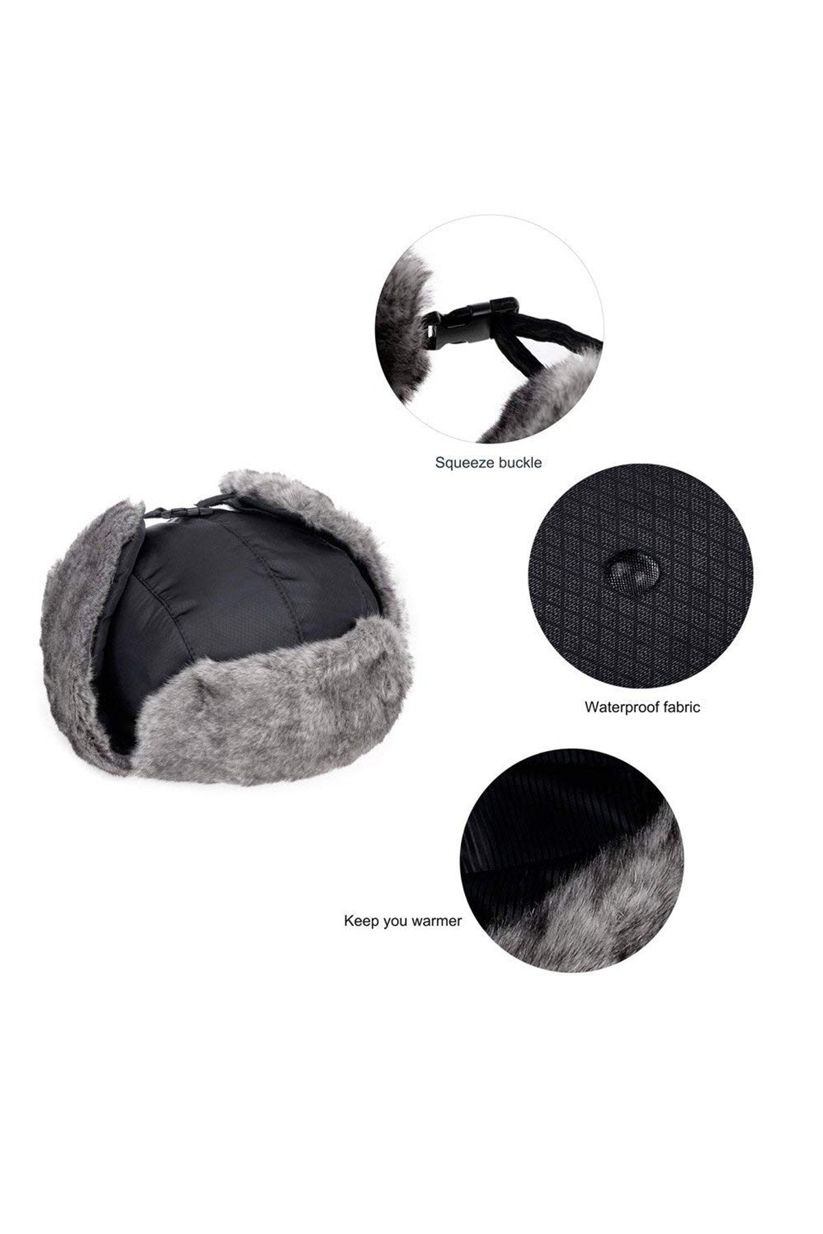 Black Unisex Trooper Trapper Hat/Mask