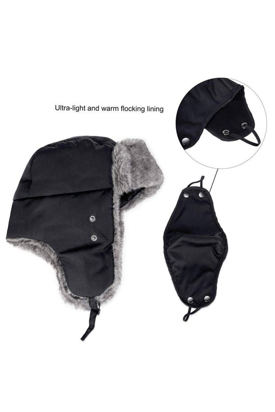 Black Unisex Trooper Trapper Hat/Mask