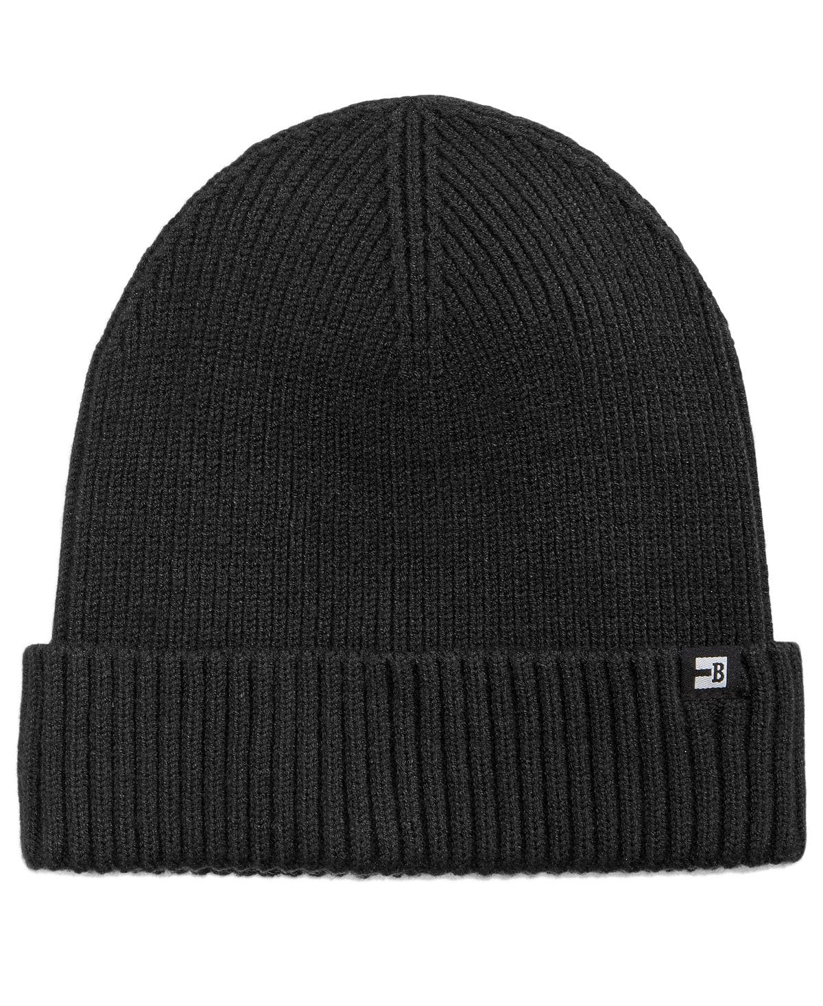 Block Hats Ribbed-cuff Beanie Black