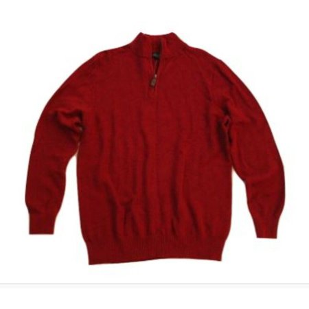 Bloomingdale's Men's 1/4-zip Cotton Rayon Pullover Sweater Red