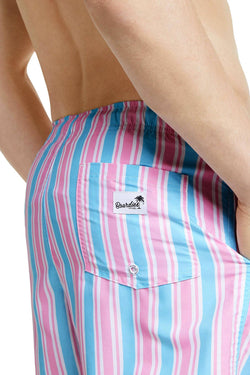 Boardies Candy Stripe Swim Trunk in Pink/Blue thumbnail 4