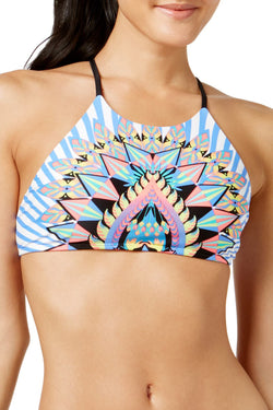 Body Glove Multicolor Look At Me Printed High Neck Bikini Top thumbnail 1