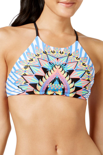 Body Glove Multicolor Look At Me Printed High Neck Bikini Top