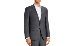Boss Huge Flannel Slim Fit Suit Jacket Gray thumbnail 1