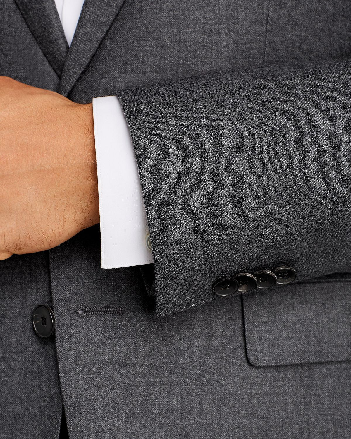 Boss Huge Flannel Slim Fit Suit Jacket Gray