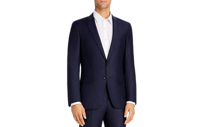 Boss Huge Flannel Slim Fit Suit Jacket Navy