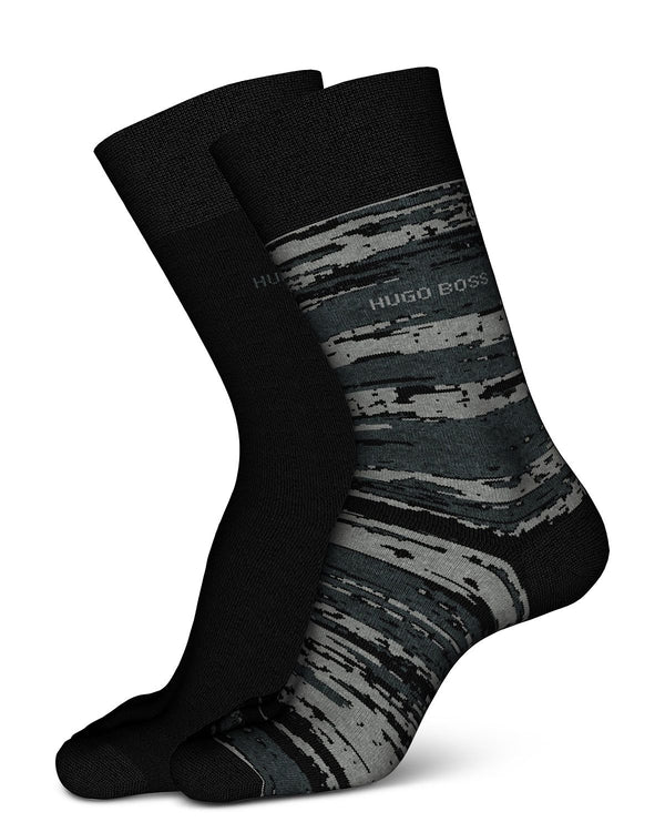 Boss Logo Socks Pack Of 2 Black