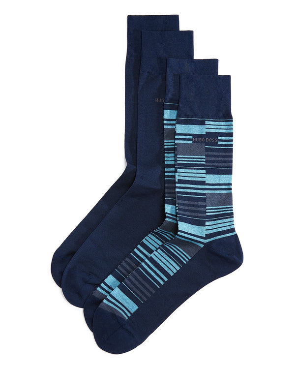 Boss Logo Socks Pack Of 2 Navy