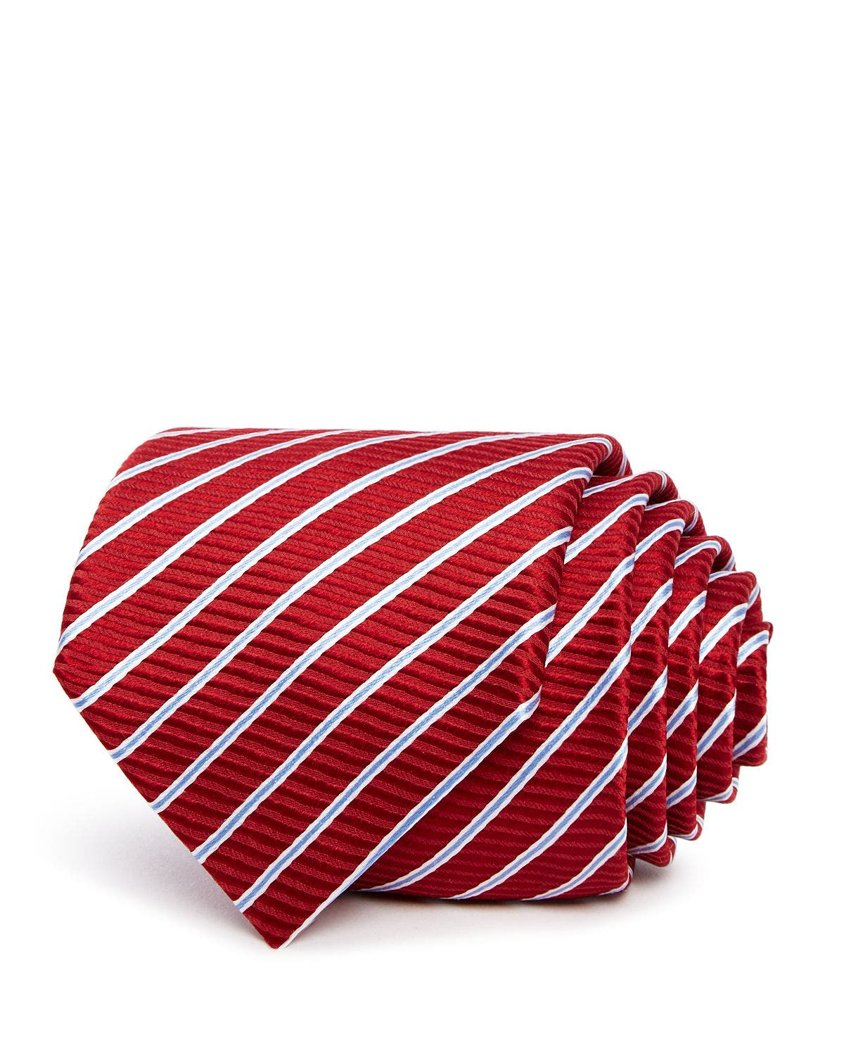Boss Textured Stripe Silk Classic Tie Red