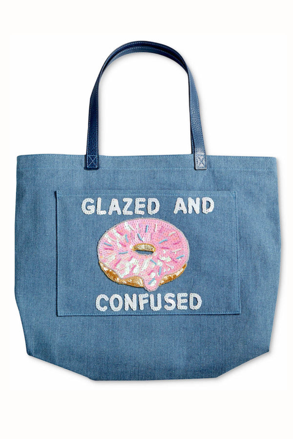 Bow Drape Denim Glazed/Confused XL Tote