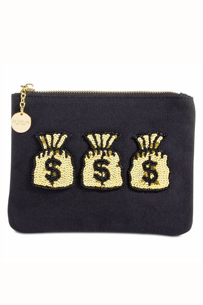 Bow & Drape Black Money-Bags Pouch