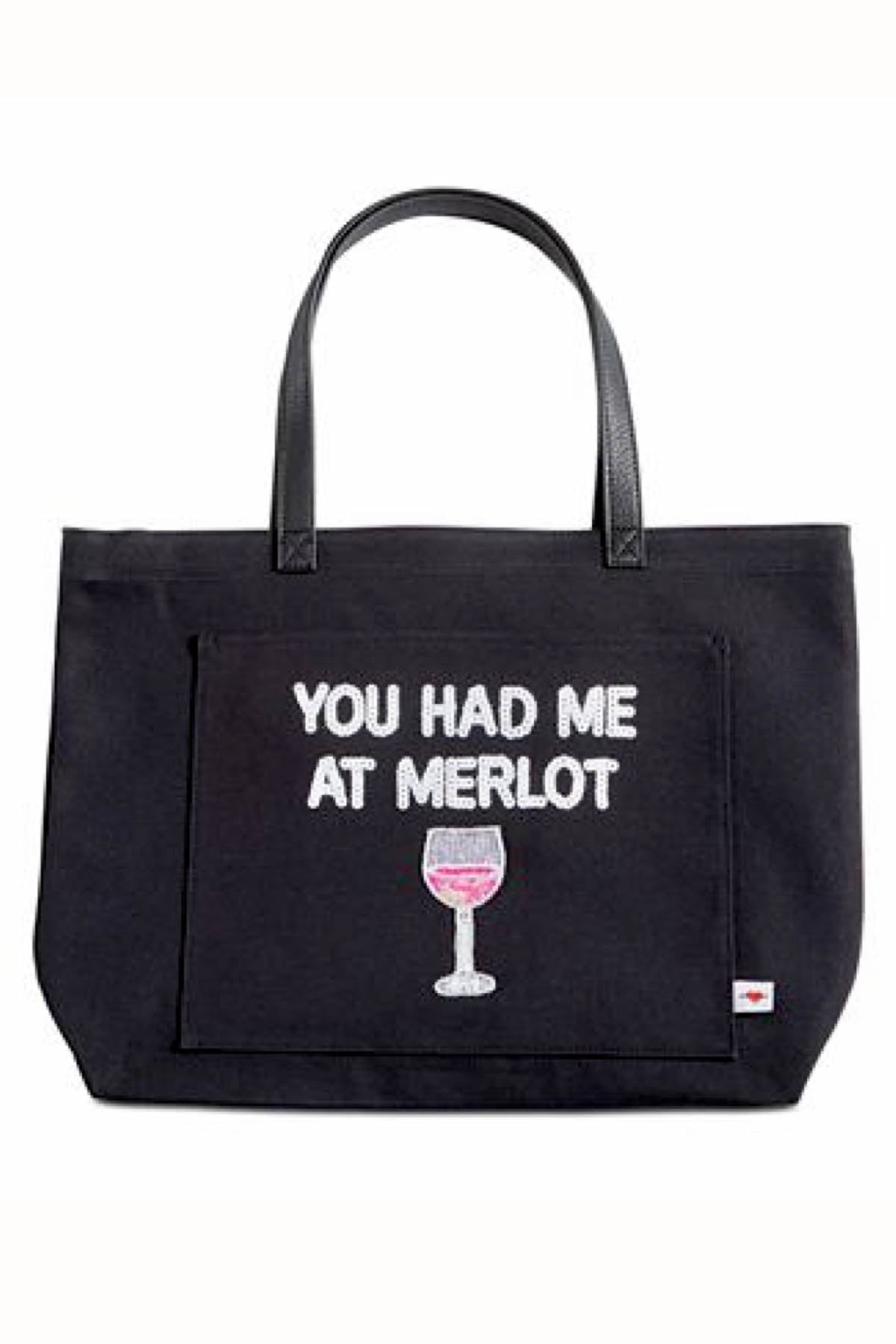 Bow & Drape Black XL Merlot Tote