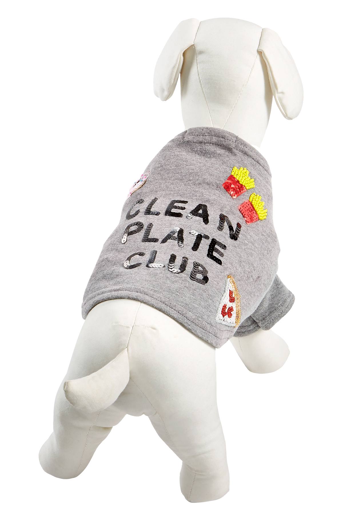 Bow & Drape Heather Grey Clean Plate Club Dog Sweatshirt