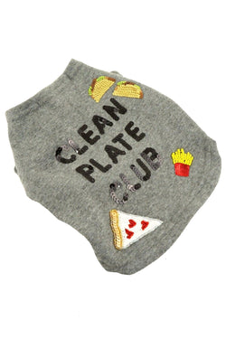 Bow & Drape Heather Grey Clean Plate Club Dog Sweatshirt thumbnail 4