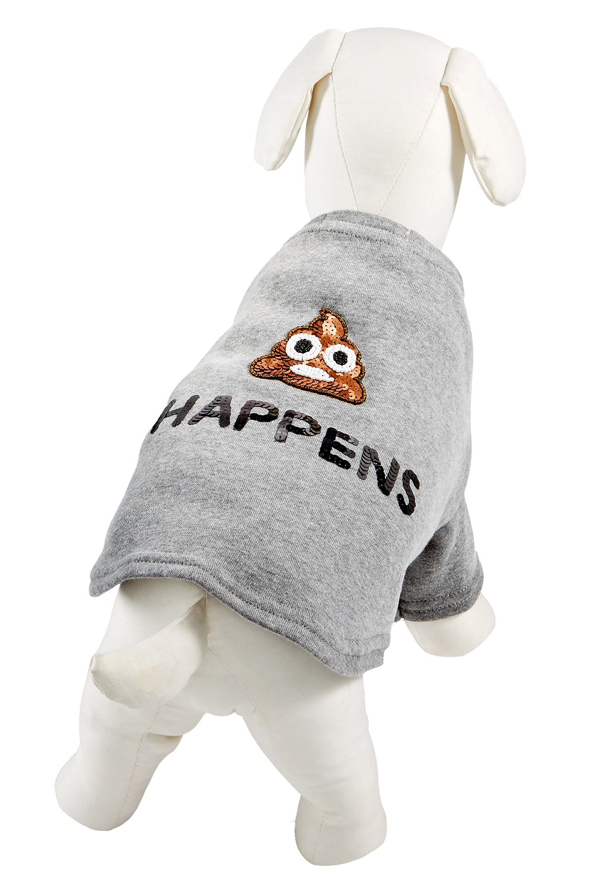 Bow & Drape Heather Grey Poop Happens Dog Sweatshirt