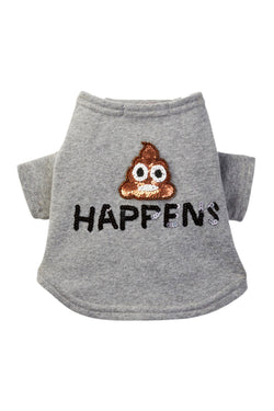 Bow & Drape Heather Grey Poop Happens Dog Sweatshirt thumbnail 4