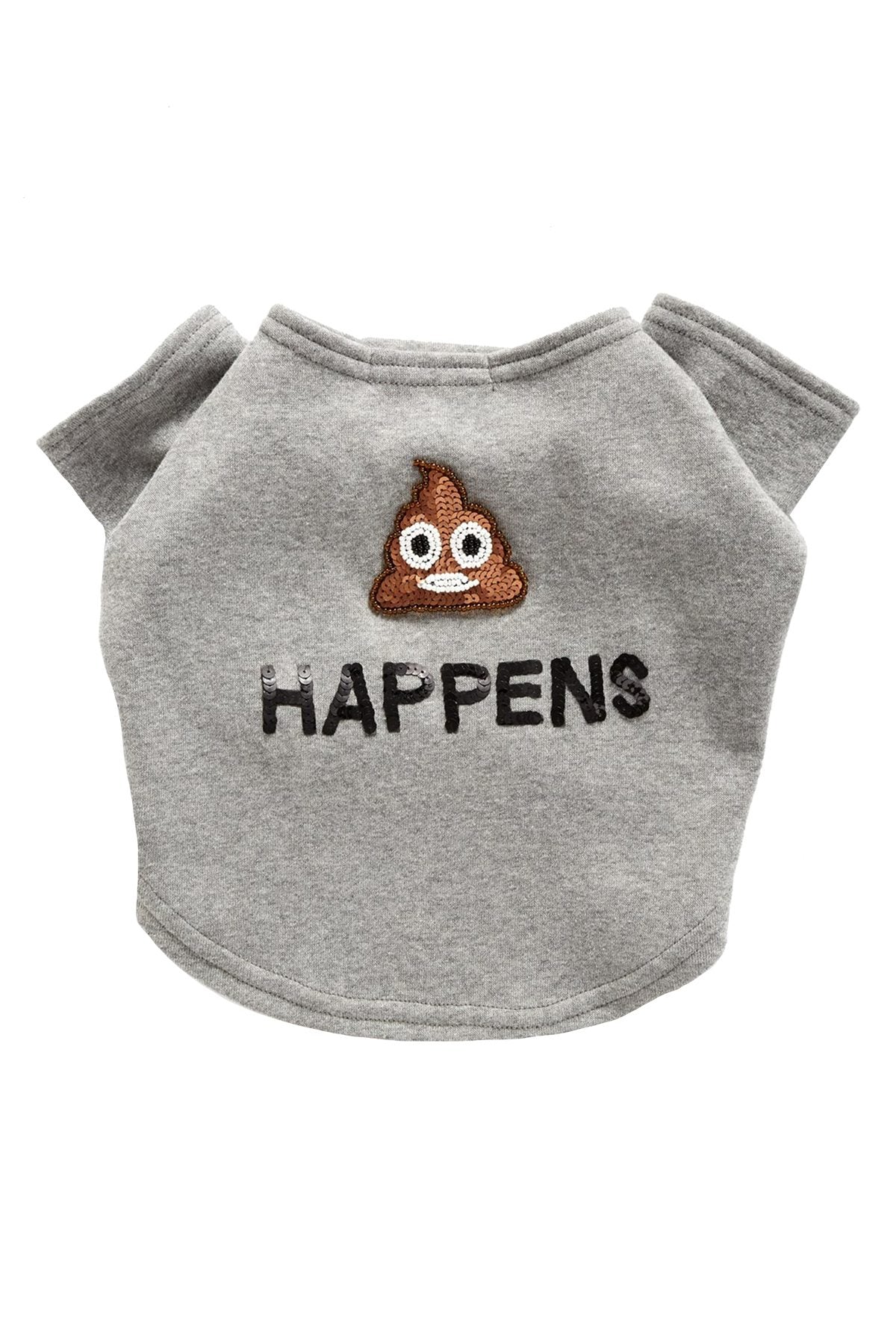 Bow & Drape Heather Grey Poop Happens Dog Sweatshirt